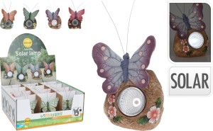 Lampa solar motyl na kamieniu 4 wzory