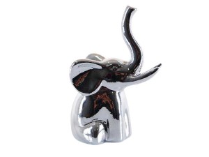 Słoń ceramiczny srebrny