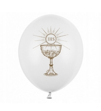 Balony 27cm I Komunia Święta Pure White 50szt/opak