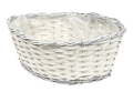 Osłonka Wiklinowa Łódka do kwiatów Kompozycji Dekoracji Biała 40 cm