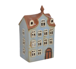 Domek ceramiczny niebieski 13cmx9cmx22,5cmH