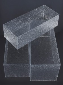 Dekoracyjne naczynia plastikowe kpl 3szt 25x60x25cm