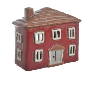  Domek ceramiczny - lampion na świeczkę 14,5cmL x 7cmW x 13cmH