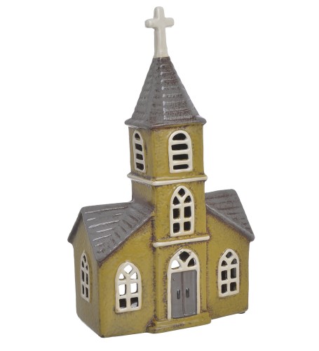  Kościół ceramiczny - lampion na świeczkę 16cmL x 8,5cmW x 30cmH