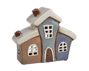 Domki ceramiczne - lampion na świeczkę 16,5cmL x 6,5cmW x 14,4cmH