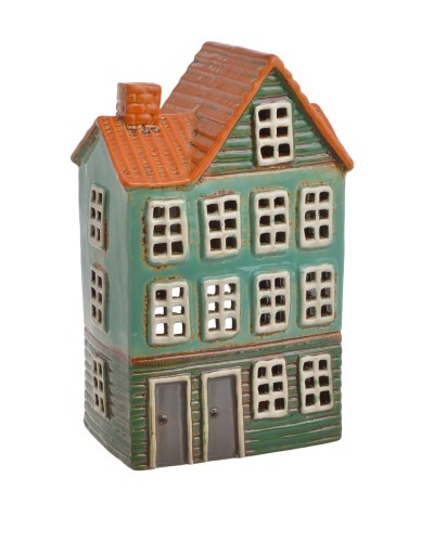 Domek ceramiczny - lampion na świeczkę, 15cmLx10cmWx23,5cmH