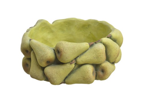  Osłonka z gruszkami - cement, 20cm∅x8,5cmH