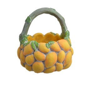 Kosz z cytrynami - cement, 19,5cm∅x19cmH