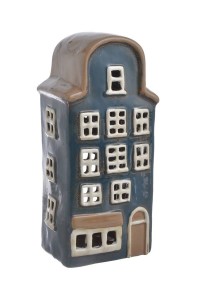 Domek ceramiczny wysoki niebieski