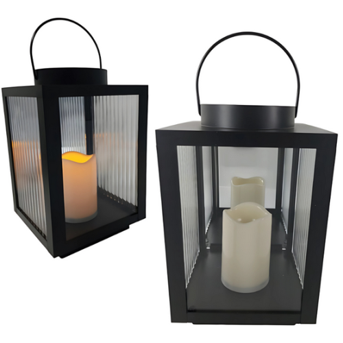 Znicz solarny ze świecą 36cm