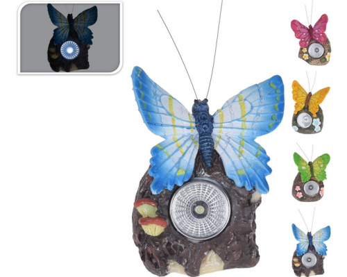 Lampa solarna motyl mix 7x11,5x9,5cm