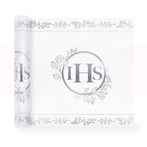 Bieżnik komunijny IHS Eukaliptus srebrny 5m