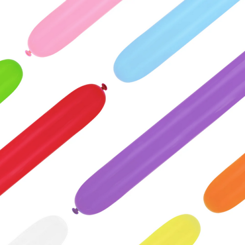 Balony do modelowania rurki mix kolorów matowe 50szt/opak