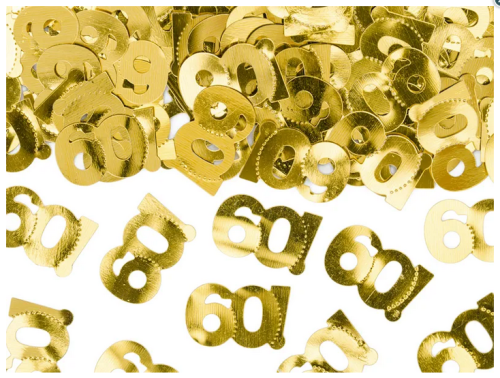 Konfetti metalizowane liczba 60, 15g