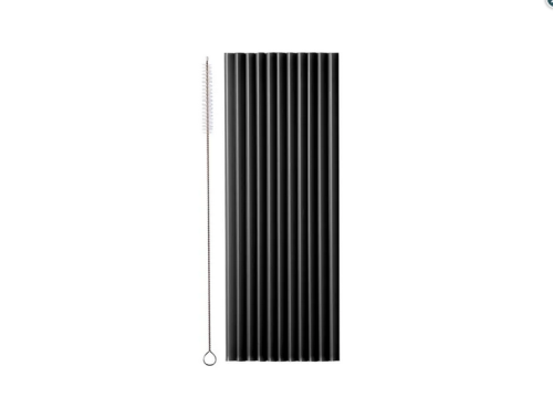 Słomki plastikowe 23cm czarny 12szt/opak
