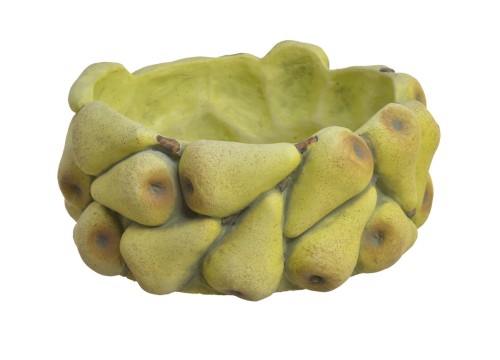 Osłonka z gruszkami - cement, 25cm∅x11cmH