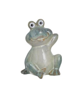 Żaba porcelanowa, 10,5cmL x 9,2cmW x 13,6cmH