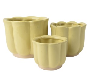 Osłonki ceramiczne kpl 3szt. 17,5x14cm żółty