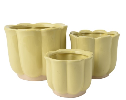 Osłonki ceramiczne kpl 3szt. 17,5x14cm żółty