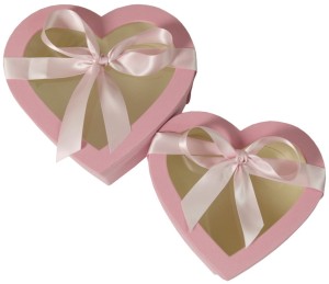 Flowerbox serce z okienkiem welurowe 2szt.