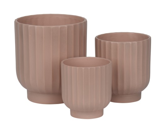 Osłonki ceramiczne 3szt/kpl brudny róż