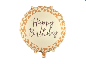 Balon foliowy pastylka ''Happy Birthday'' w cętki 35x35cm mix