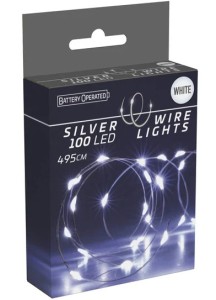 Lampki drucik 100LED na baterie zimny biały