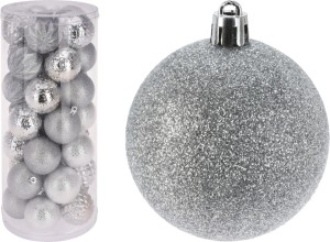 Bombki 6cm 35szt. srebrne