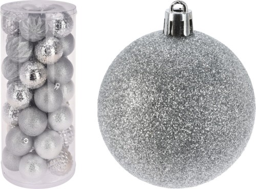 Bombki 6cm 35szt. srebrne