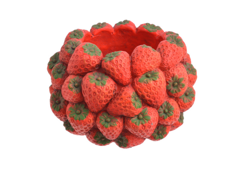 Osłonka z truskawkami cementowa 18cm