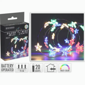 Lampki drucik gwiazdy 20 LED kolorowy