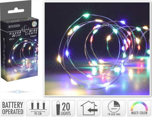 Lampki drucik 20LED multi