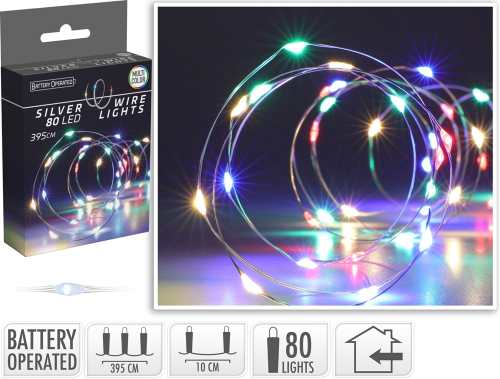 Lampki drucik 80LED multi