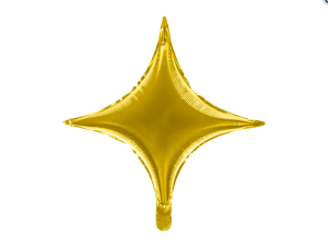 Balon foliowy Gwiazda 4-ramienna, 45 cm, złoty