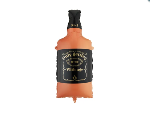 Balon foliowy Whisky, 34x86 cm, pomarańczowo-czarny