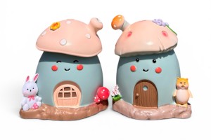 Skarbonka domek grzybek 14cm
