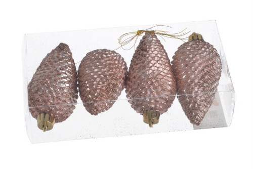 Bombki szyszki 8cm 4szt/opak