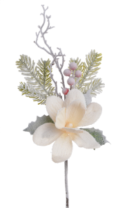 Ośnieżona gałązka z magnolią 46cm