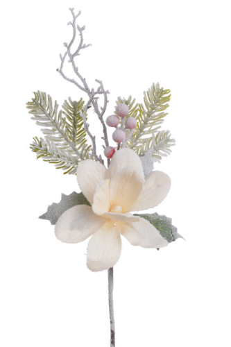 Ośnieżona gałązka z magnolią 46cm