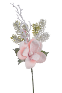 Ośnieżona gałązka z magnolią 46cm