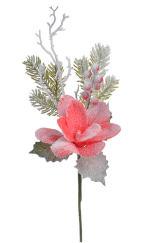 Ośnieżona gałązka z magnolią 46cm