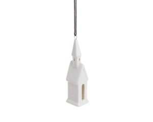 Porcelanowy kościół zawieszka