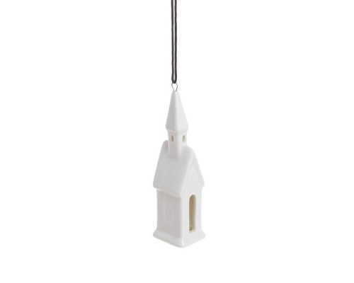 Porcelanowy kościół zawieszka