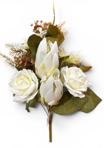 Bukiet róża z kurkumą 48 cm - sztuczna kompozycja