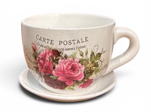 Osłonka ceramiczna filiżanka z podstawkiem 14 cm