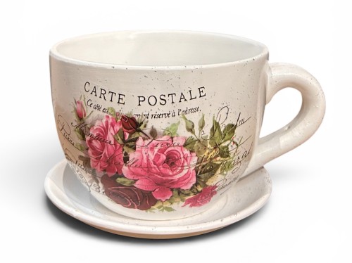 Osłonka ceramiczna filiżanka z podstawkiem 14 cm