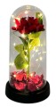 KOPUŁKA SZKLANA Z RÓŻą LED 9X20CM FB001892 — kopia