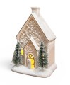 DOMEK CERAMICZNY BIAŁY Z CHOINKAMI 14CM FB002117