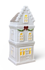 Domek ceramiczny zdobiony 20cm podświetlany