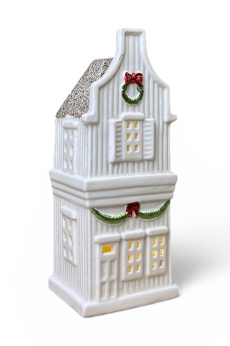 Domek ceramiczny zdobiony 20cm podświetlany
